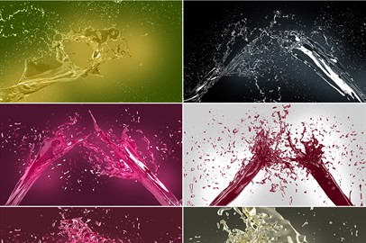 Milk, Water and Juice Splashes - JPGs / Graphics