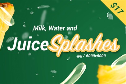 Milk, Water and Juice Splashes - JPGs / Graphics