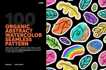 100 - Organic Abstract Watercolour Seamless Pattern