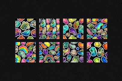 100 - Organic Abstract Watercolour Seamless Pattern