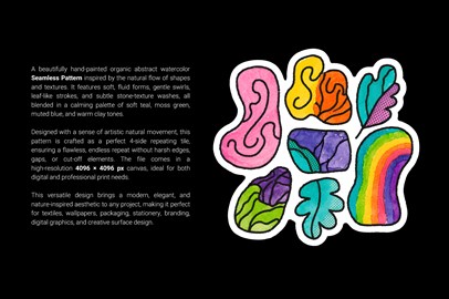 100 - Organic Abstract Watercolour Seamless Pattern