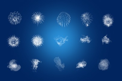 87 Photoshop Brushes - Fireworks, Clouds, Light