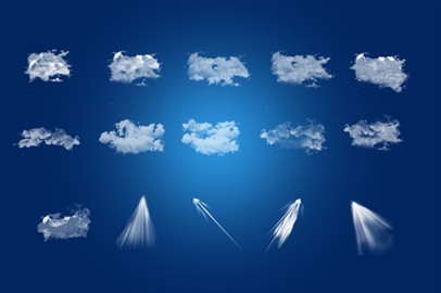 87 Photoshop Brushes - Fireworks, Clouds, Light