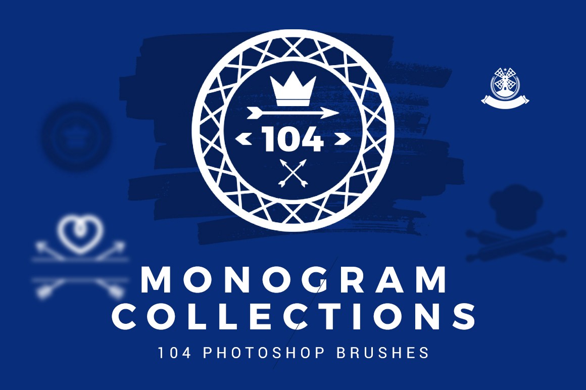 Monogram Collection - 104 Photoshop Brushes