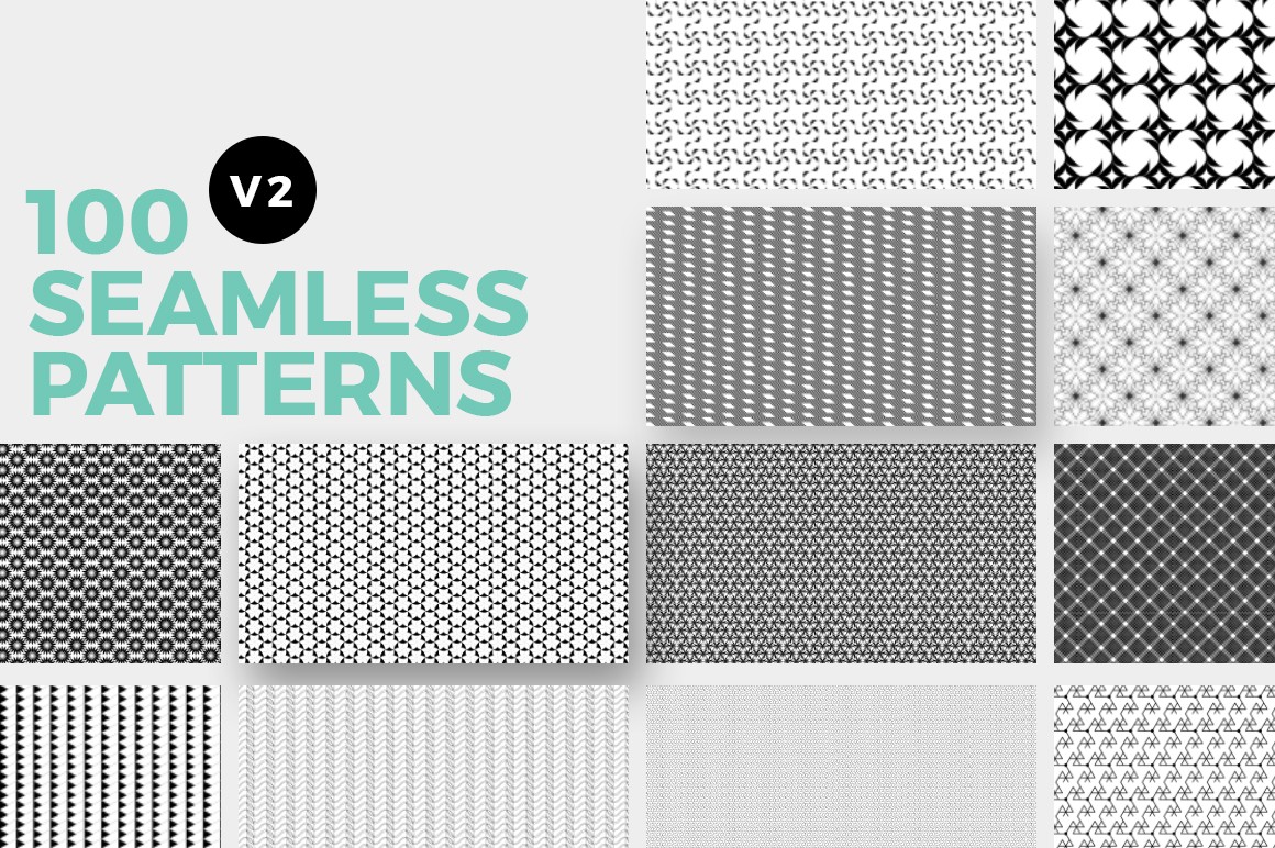 100 Seamless Photoshop Patterns - V2 | Inventicons