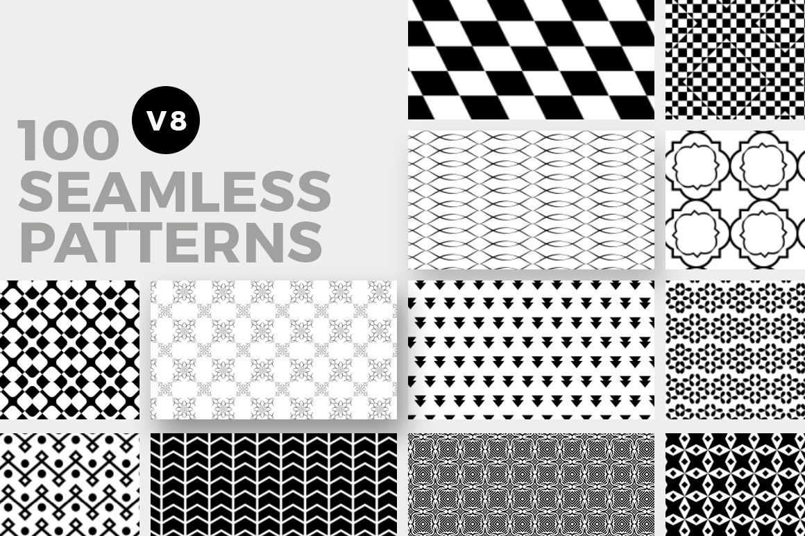 100 Seamless Photoshop Patterns - V8