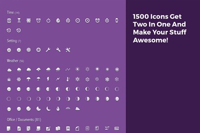 1500 Icons Get Two In One And Make Your Stuff Awesome! Price: $70