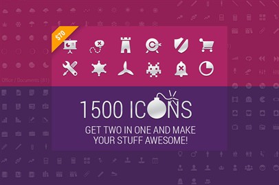 1500 Icons Get Two In One And Make Your Stuff Awesome! Price: $70