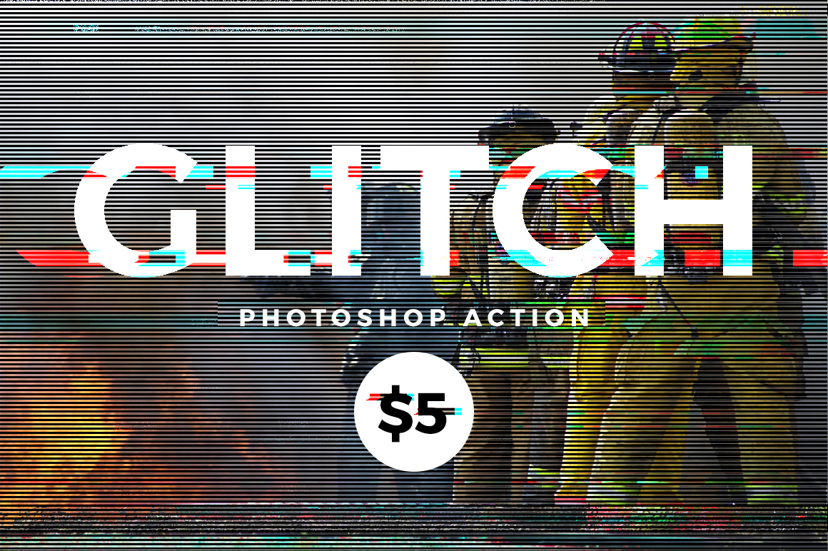 Glitch Effects Photoshop Action Inventicons